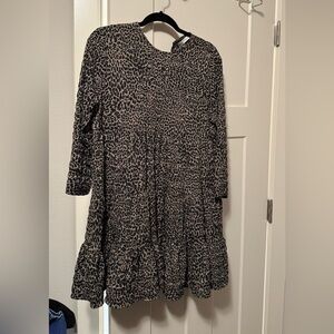 Zara Black and Tan Animal Print Dress